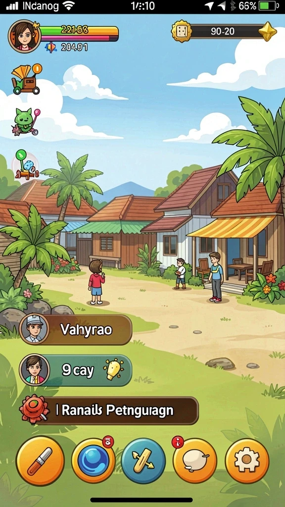 Tampilan level yang penuh warna dan menarik.