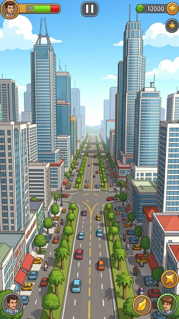 Visual dunia yang penuh warna dan detail.