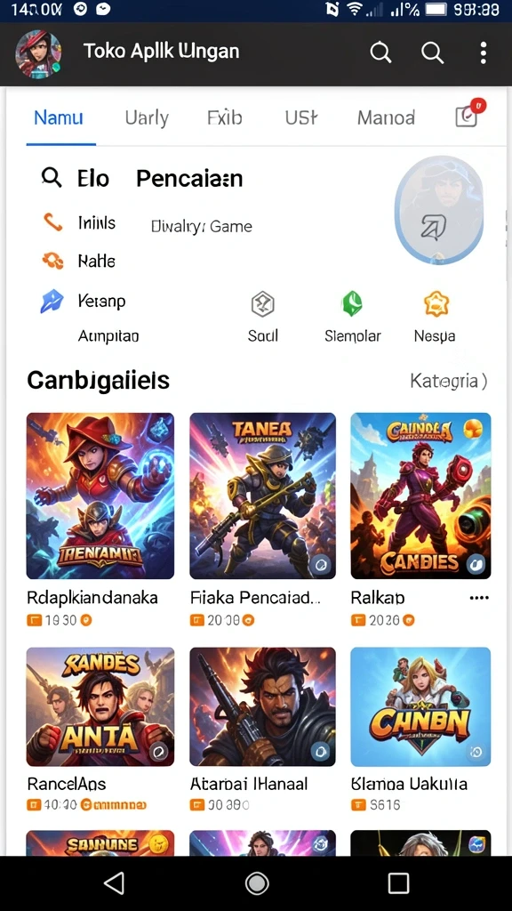 Screenshot menunjukkan tampilan menu kostumisasi karakter.