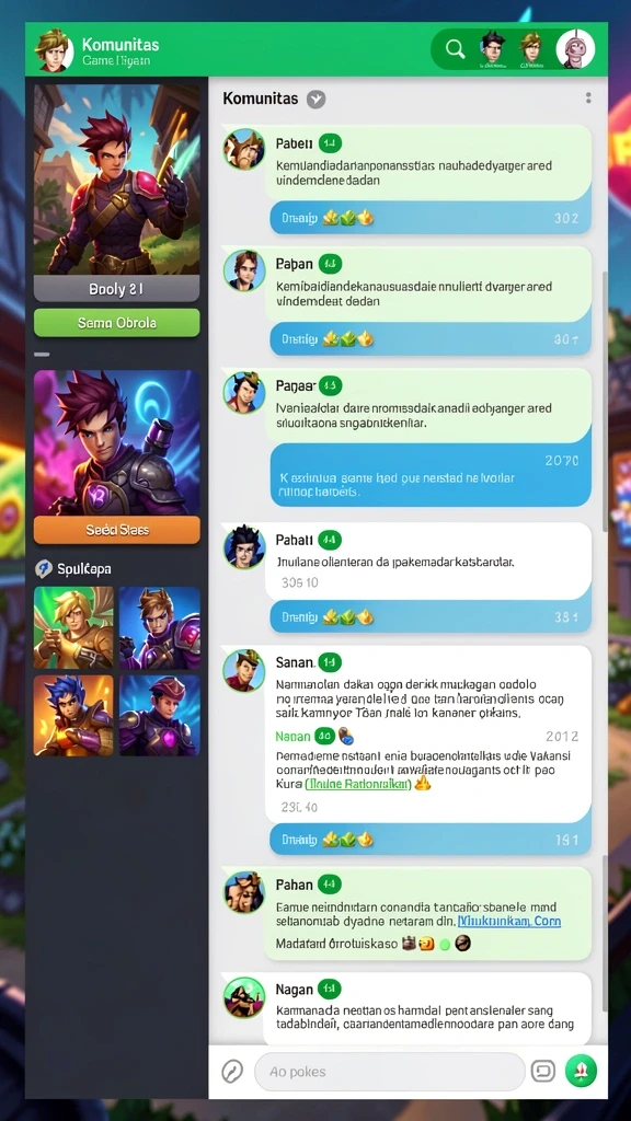 Karakter yang dapat disesuaikan dengan berbagai pilihan item.