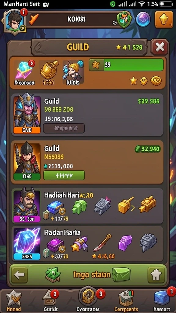 Tangkapan layar menu upgrade karakter yang menarik.