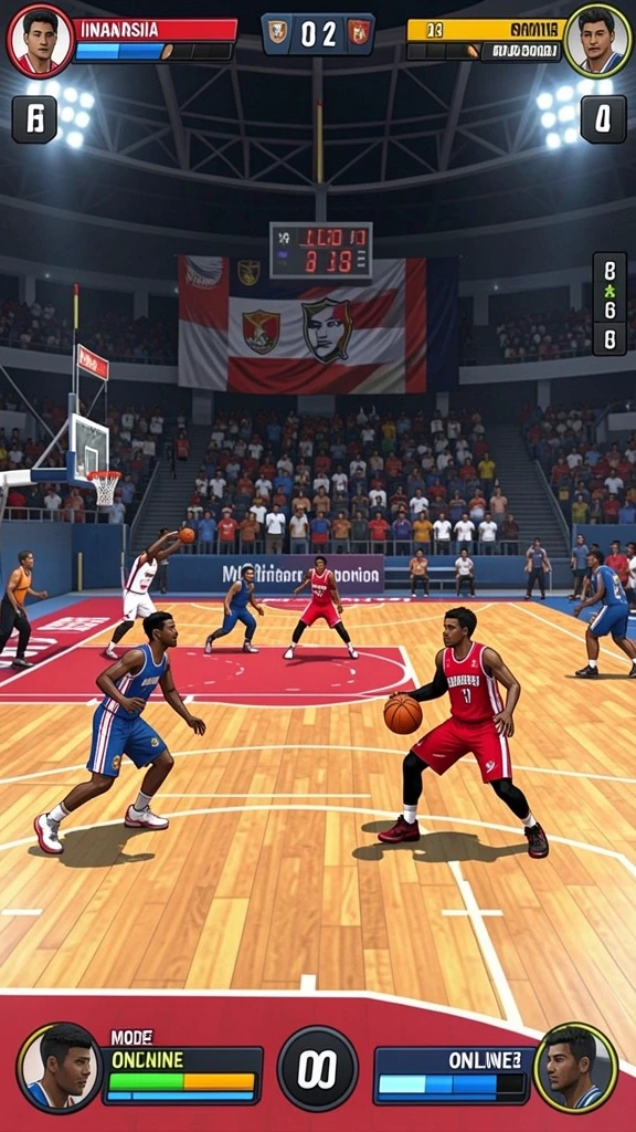 Screenshot menunjukkan mode multiplayer dengan banyak pemain.